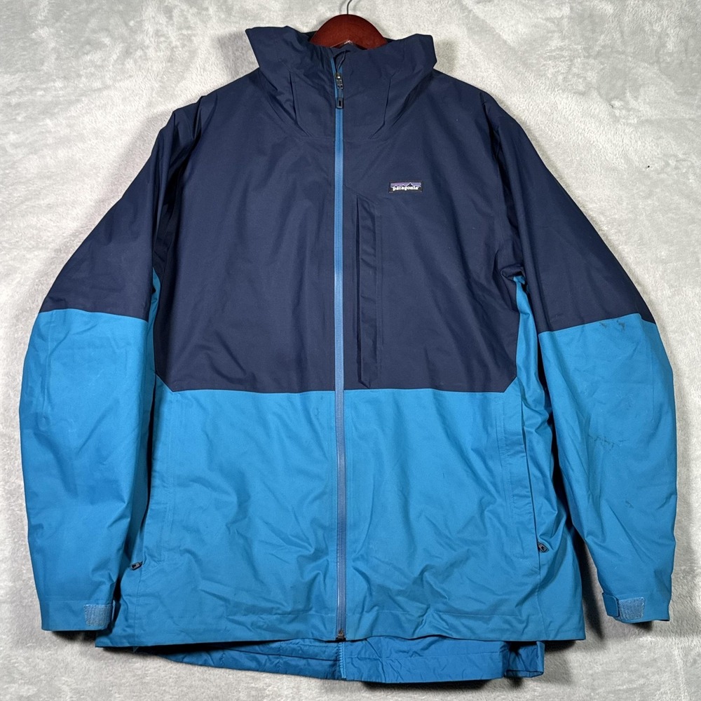 Patagonia Jacket Mens XL Blue 3 in 1 Snowshot Insulated Ski Hooded RECCO *FLAW